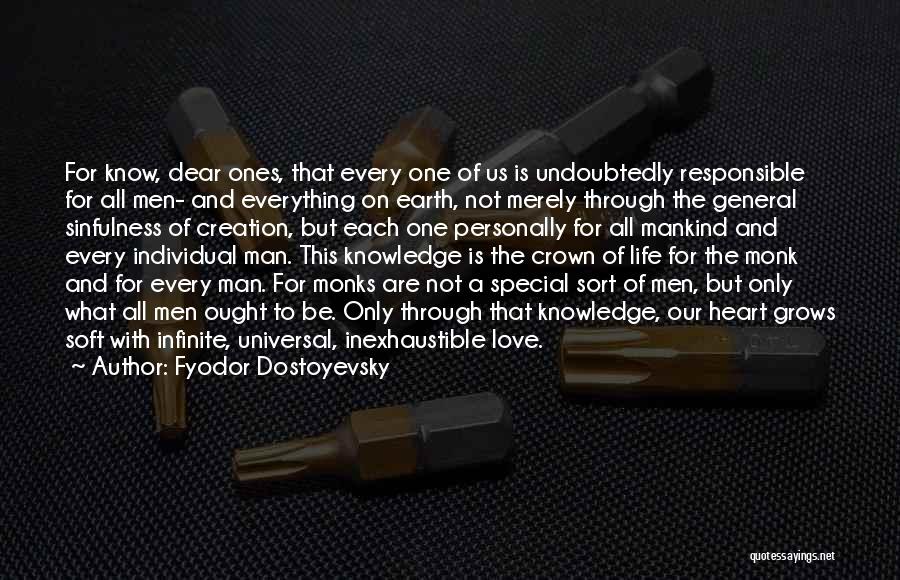 Fyodor Dostoyevsky Quotes: For Know, Dear Ones, That Every One Of Us Is Undoubtedly Responsible For All Men- And Everything On Earth, Not