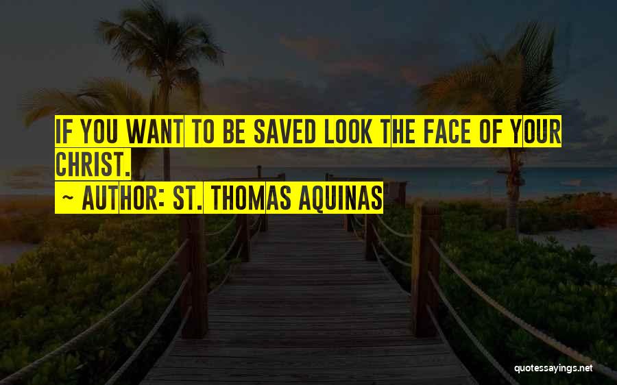 St. Thomas Aquinas Quotes: If You Want To Be Saved Look The Face Of Your Christ.