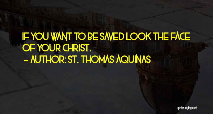 St. Thomas Aquinas Quotes: If You Want To Be Saved Look The Face Of Your Christ.