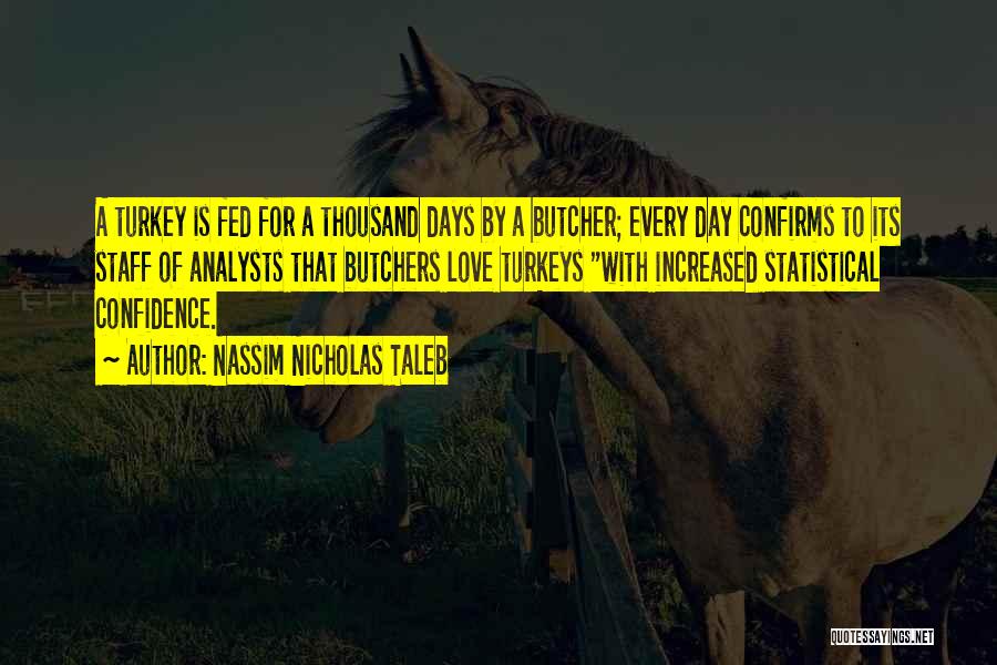 Nassim Nicholas Taleb Quotes: A Turkey Is Fed For A Thousand Days By A Butcher; Every Day Confirms To Its Staff Of Analysts That