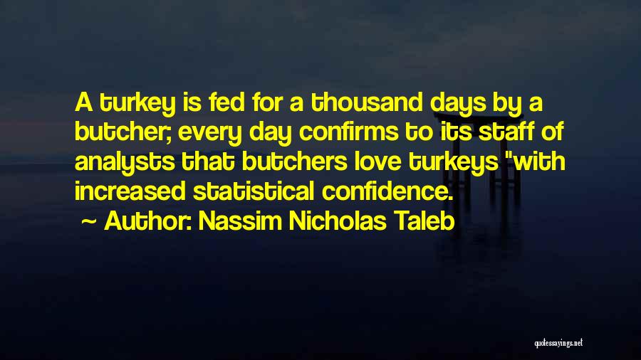 Nassim Nicholas Taleb Quotes: A Turkey Is Fed For A Thousand Days By A Butcher; Every Day Confirms To Its Staff Of Analysts That