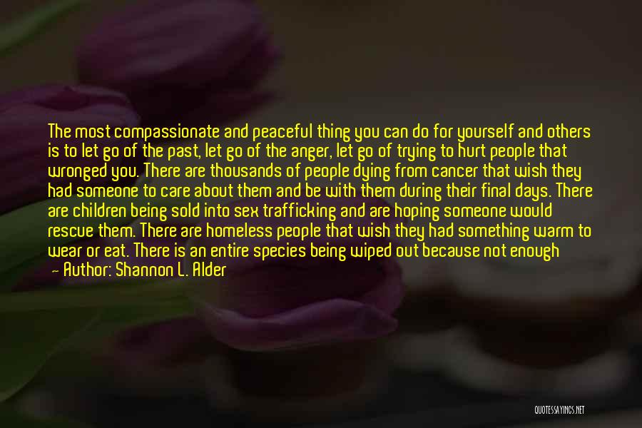 Shannon L. Alder Quotes: The Most Compassionate And Peaceful Thing You Can Do For Yourself And Others Is To Let Go Of The Past,