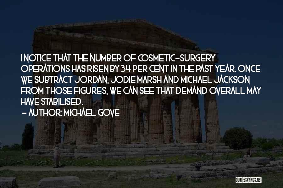 Michael Gove Quotes: I Notice That The Number Of Cosmetic-surgery Operations Has Risen By 34 Per Cent In The Past Year. Once We