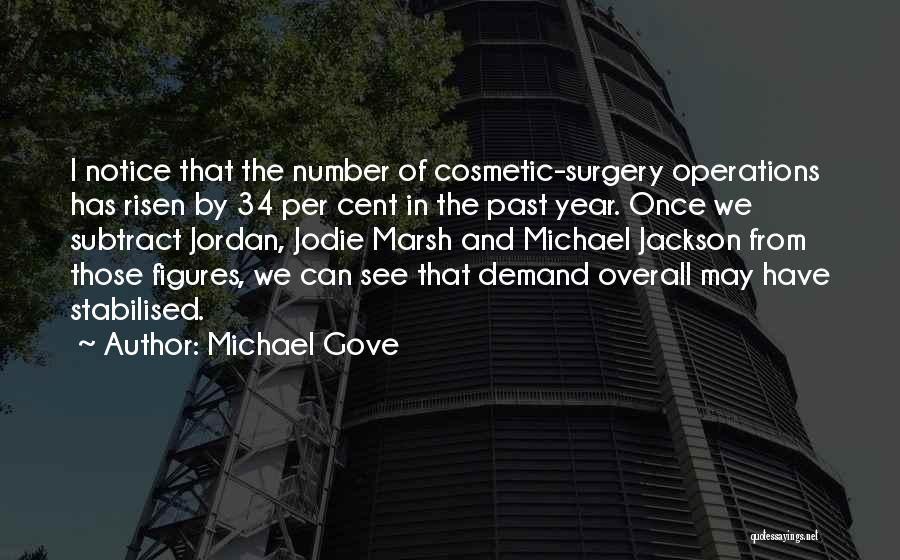 Michael Gove Quotes: I Notice That The Number Of Cosmetic-surgery Operations Has Risen By 34 Per Cent In The Past Year. Once We