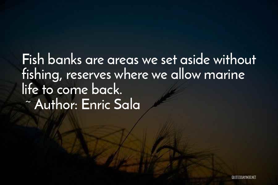 Enric Sala Quotes: Fish Banks Are Areas We Set Aside Without Fishing, Reserves Where We Allow Marine Life To Come Back.