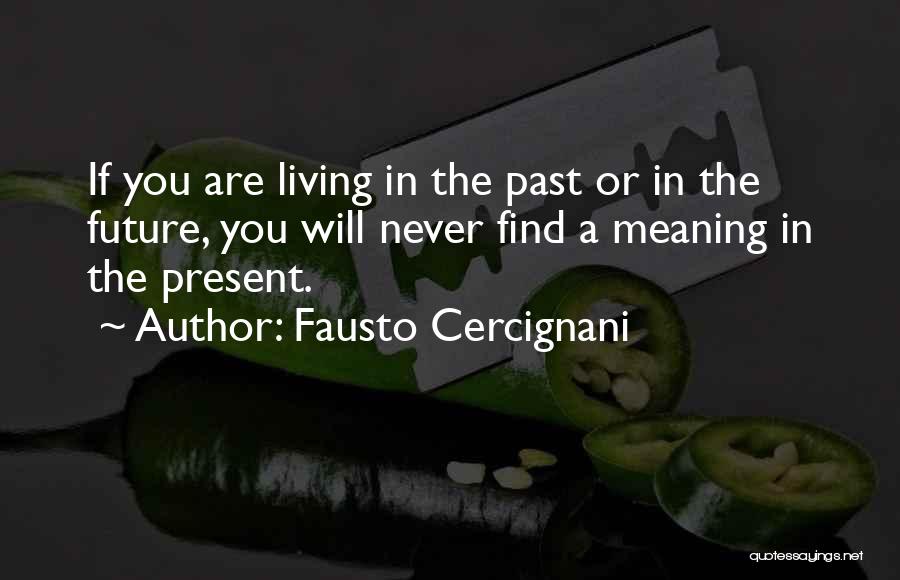 Fausto Cercignani Quotes: If You Are Living In The Past Or In The Future, You Will Never Find A Meaning In The Present.