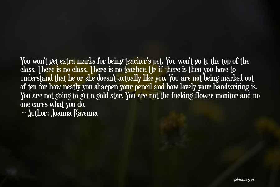 Joanna Kavenna Quotes: You Won't Get Extra Marks For Being Teacher's Pet. You Won't Go To The Top Of The Class. There Is