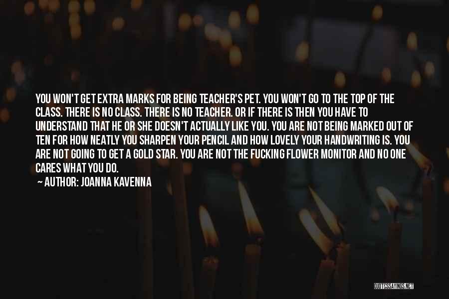 Joanna Kavenna Quotes: You Won't Get Extra Marks For Being Teacher's Pet. You Won't Go To The Top Of The Class. There Is