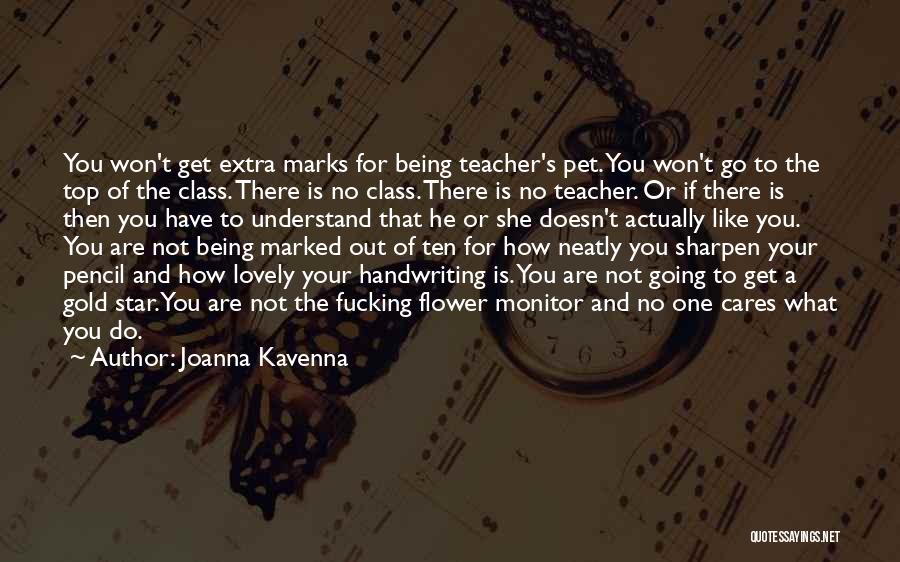 Joanna Kavenna Quotes: You Won't Get Extra Marks For Being Teacher's Pet. You Won't Go To The Top Of The Class. There Is