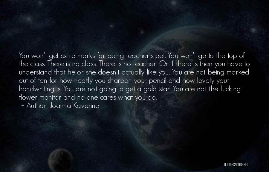 Joanna Kavenna Quotes: You Won't Get Extra Marks For Being Teacher's Pet. You Won't Go To The Top Of The Class. There Is