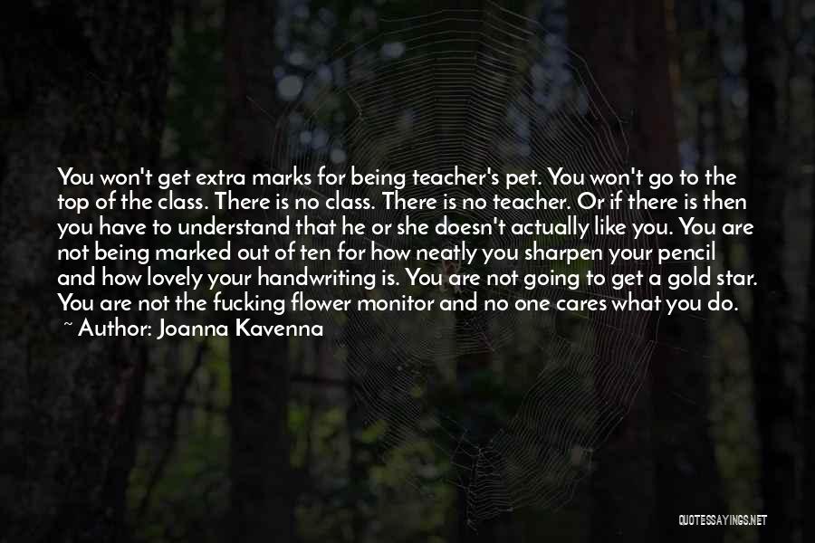 Joanna Kavenna Quotes: You Won't Get Extra Marks For Being Teacher's Pet. You Won't Go To The Top Of The Class. There Is