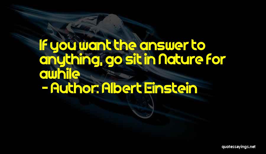 Albert Einstein Quotes: If You Want The Answer To Anything, Go Sit In Nature For Awhile