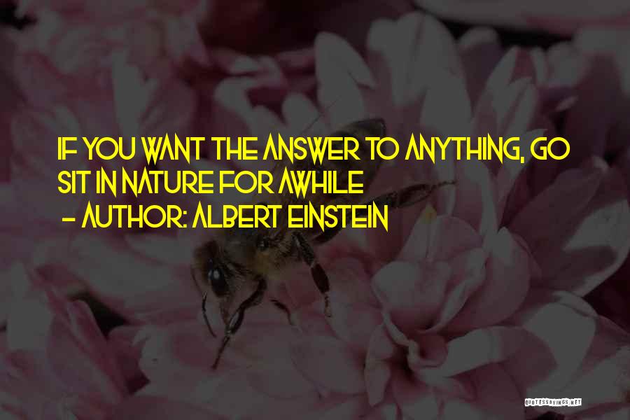 Albert Einstein Quotes: If You Want The Answer To Anything, Go Sit In Nature For Awhile