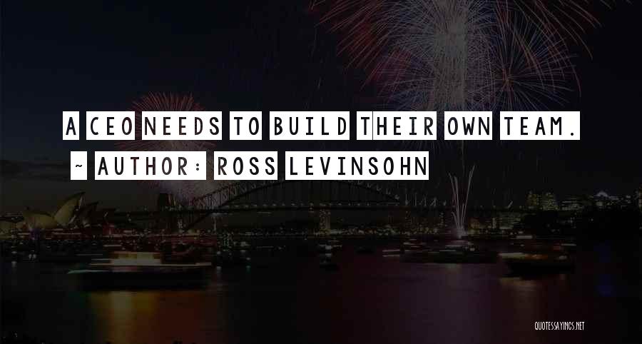 Ross Levinsohn Quotes: A Ceo Needs To Build Their Own Team.