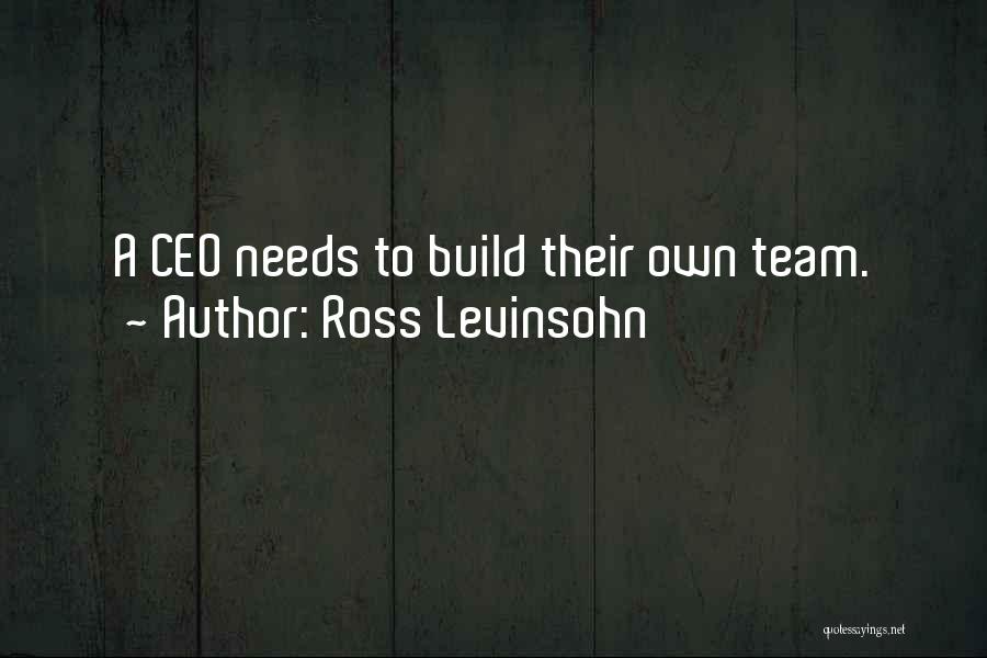 Ross Levinsohn Quotes: A Ceo Needs To Build Their Own Team.