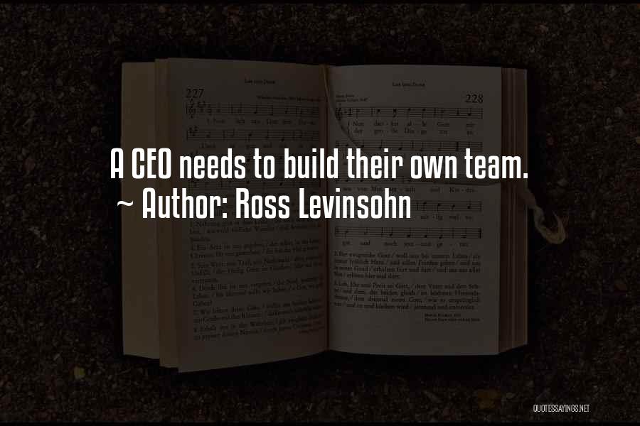 Ross Levinsohn Quotes: A Ceo Needs To Build Their Own Team.