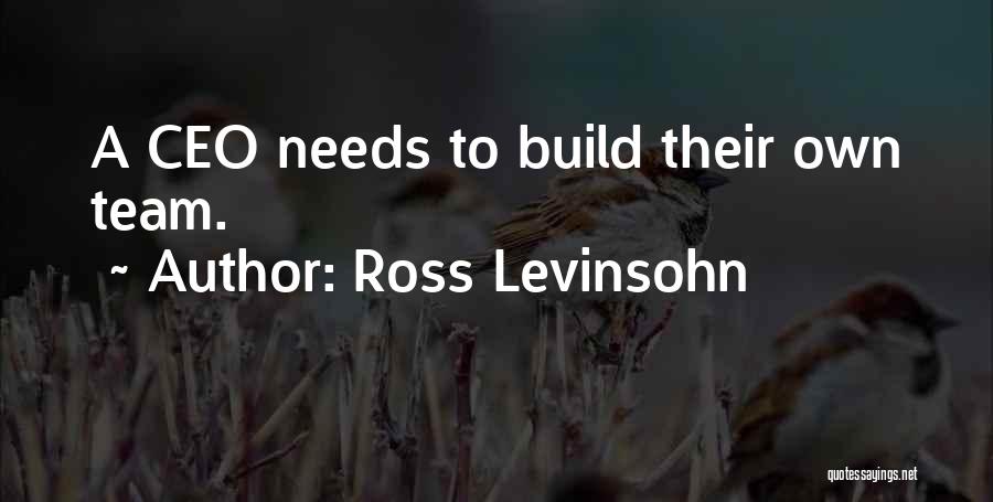 Ross Levinsohn Quotes: A Ceo Needs To Build Their Own Team.