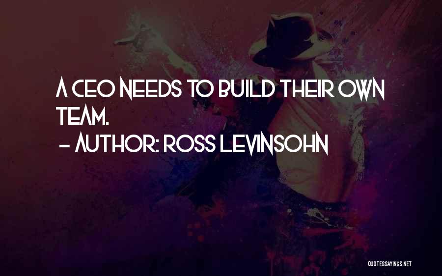 Ross Levinsohn Quotes: A Ceo Needs To Build Their Own Team.