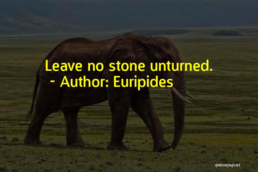 Euripides Quotes: Leave No Stone Unturned.
