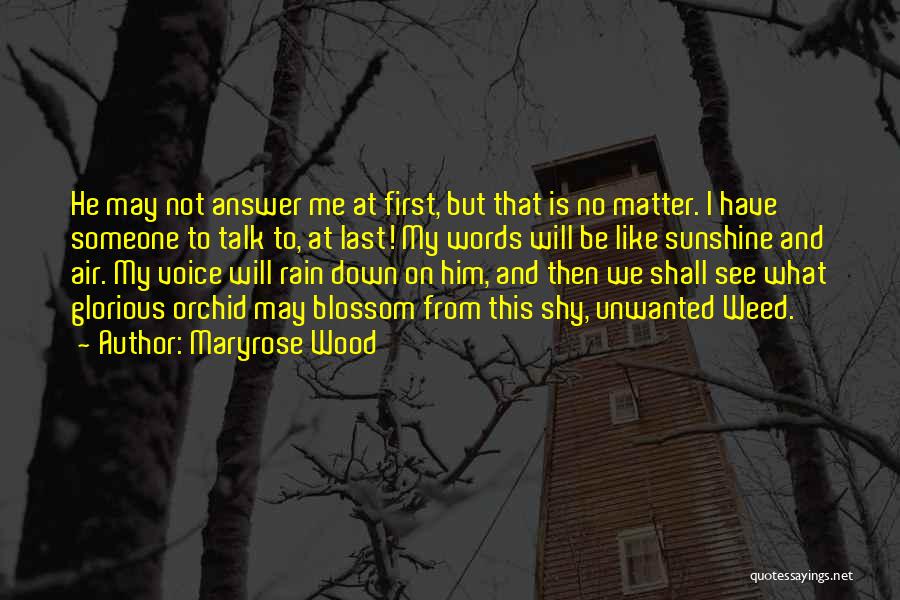 Maryrose Wood Quotes: He May Not Answer Me At First, But That Is No Matter. I Have Someone To Talk To, At Last!