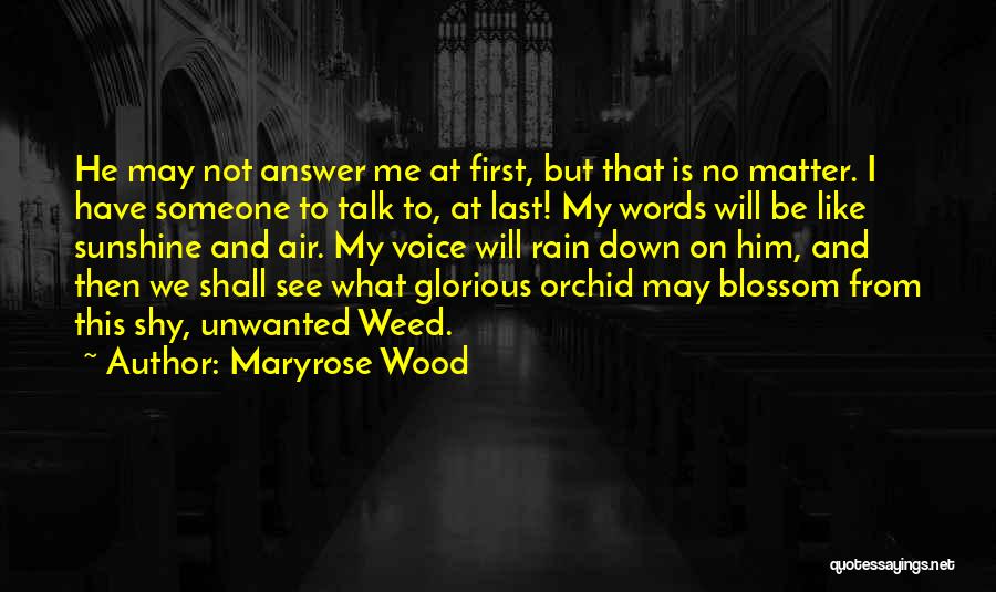 Maryrose Wood Quotes: He May Not Answer Me At First, But That Is No Matter. I Have Someone To Talk To, At Last!