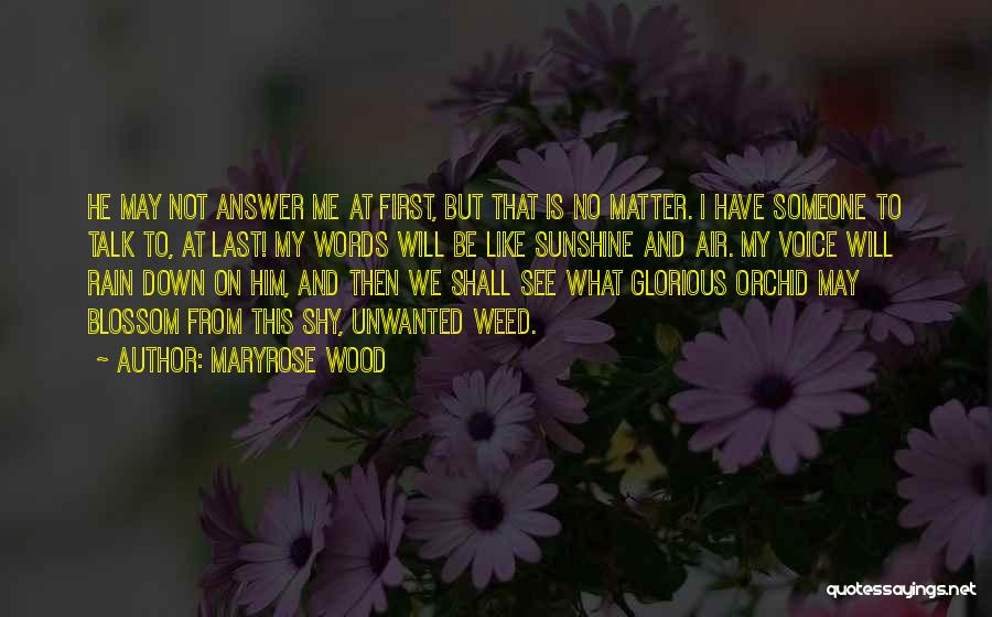Maryrose Wood Quotes: He May Not Answer Me At First, But That Is No Matter. I Have Someone To Talk To, At Last!