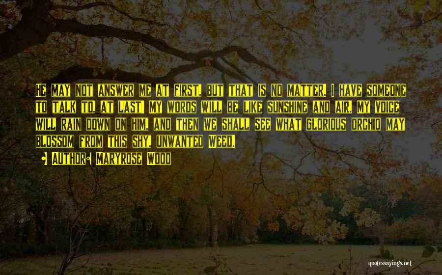 Maryrose Wood Quotes: He May Not Answer Me At First, But That Is No Matter. I Have Someone To Talk To, At Last!