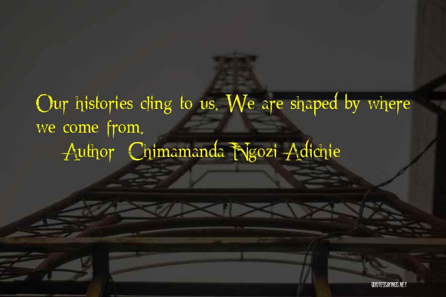 Chimamanda Ngozi Adichie Quotes: Our Histories Cling To Us. We Are Shaped By Where We Come From.