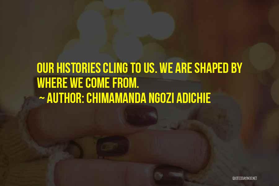 Chimamanda Ngozi Adichie Quotes: Our Histories Cling To Us. We Are Shaped By Where We Come From.