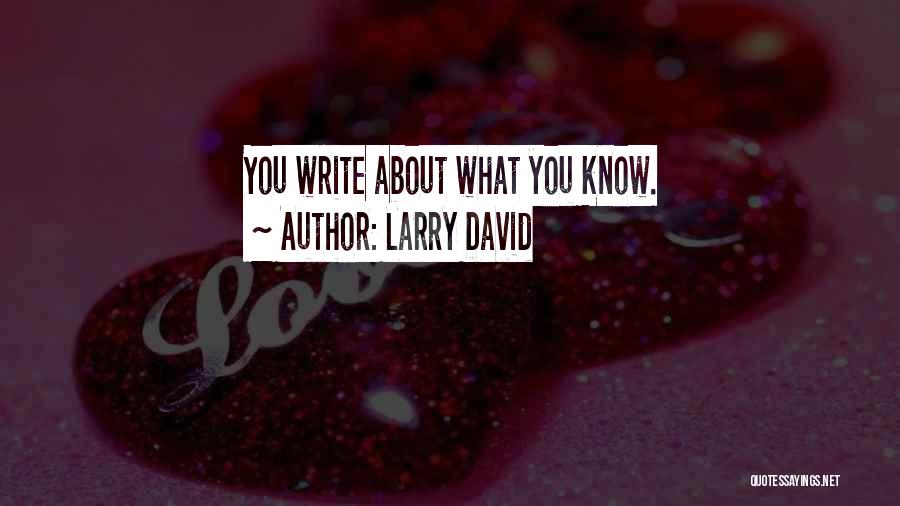 Larry David Quotes: You Write About What You Know.
