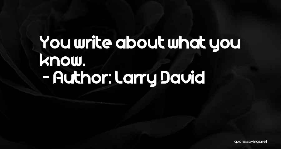 Larry David Quotes: You Write About What You Know.
