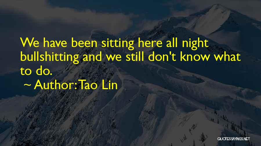 Tao Lin Quotes: We Have Been Sitting Here All Night Bullshitting And We Still Don't Know What To Do.