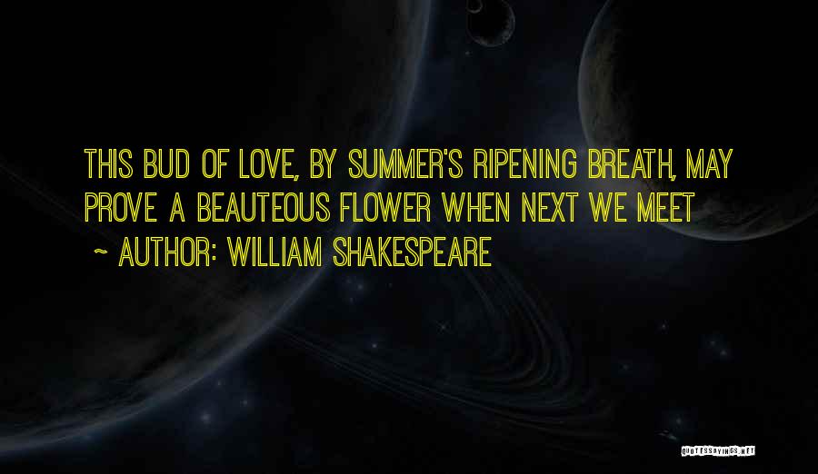 William Shakespeare Quotes: This Bud Of Love, By Summer's Ripening Breath, May Prove A Beauteous Flower When Next We Meet