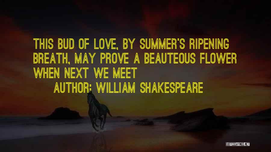 William Shakespeare Quotes: This Bud Of Love, By Summer's Ripening Breath, May Prove A Beauteous Flower When Next We Meet