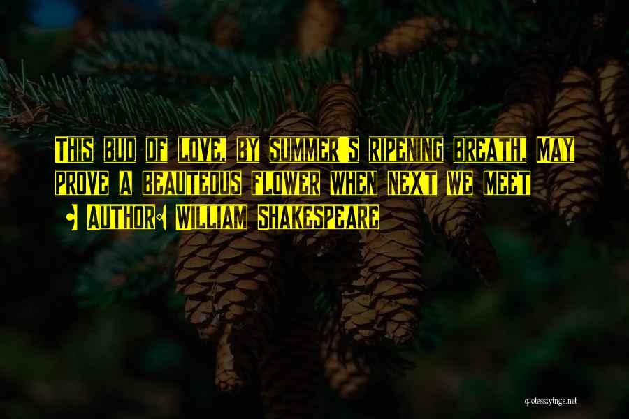 William Shakespeare Quotes: This Bud Of Love, By Summer's Ripening Breath, May Prove A Beauteous Flower When Next We Meet