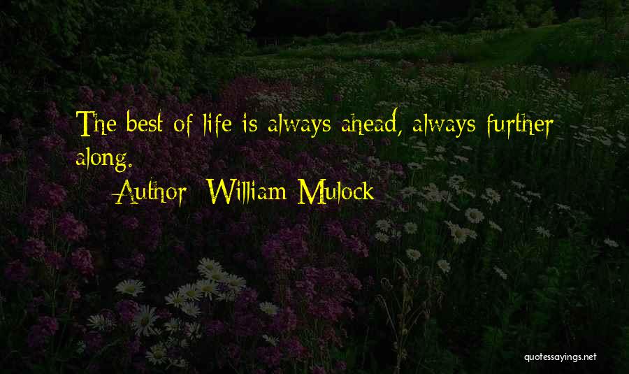William Mulock Quotes: The Best Of Life Is Always Ahead, Always Further Along.
