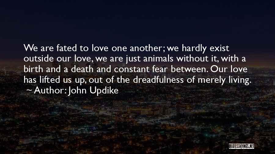 John Updike Quotes: We Are Fated To Love One Another; We Hardly Exist Outside Our Love, We Are Just Animals Without It, With