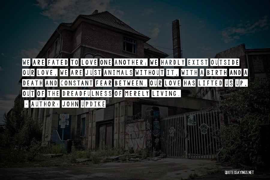 John Updike Quotes: We Are Fated To Love One Another; We Hardly Exist Outside Our Love, We Are Just Animals Without It, With