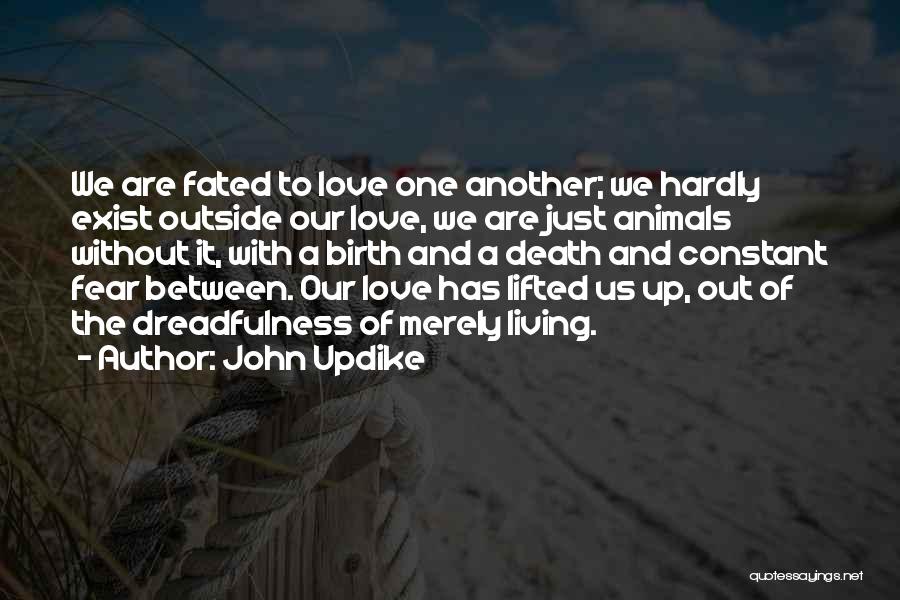 John Updike Quotes: We Are Fated To Love One Another; We Hardly Exist Outside Our Love, We Are Just Animals Without It, With