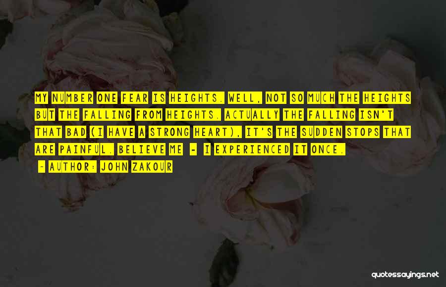 John Zakour Quotes: My Number One Fear Is Heights. Well, Not So Much The Heights But The Falling From Heights. Actually The Falling