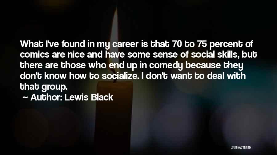 Lewis Black Quotes: What I've Found In My Career Is That 70 To 75 Percent Of Comics Are Nice And Have Some Sense