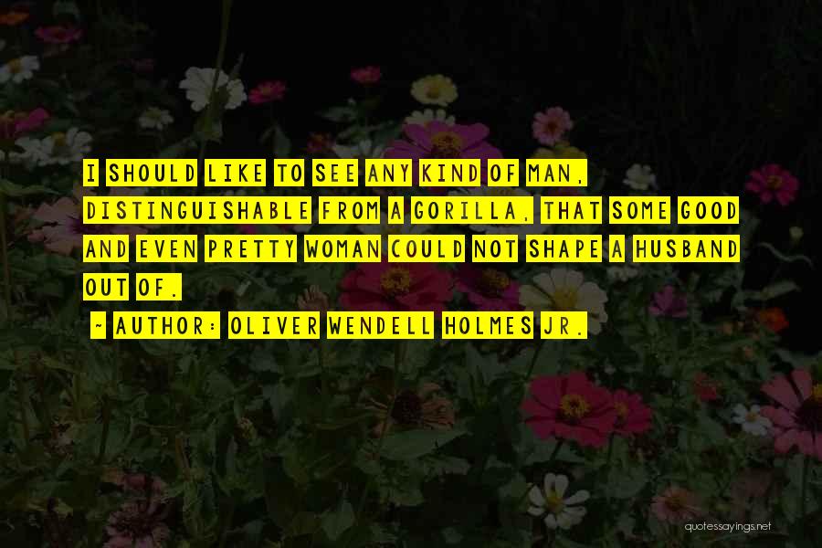 Oliver Wendell Holmes Jr. Quotes: I Should Like To See Any Kind Of Man, Distinguishable From A Gorilla, That Some Good And Even Pretty Woman