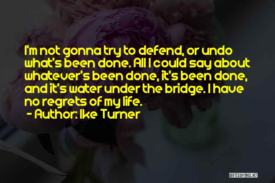 Ike Turner Quotes: I'm Not Gonna Try To Defend, Or Undo What's Been Done. All I Could Say About Whatever's Been Done, It's