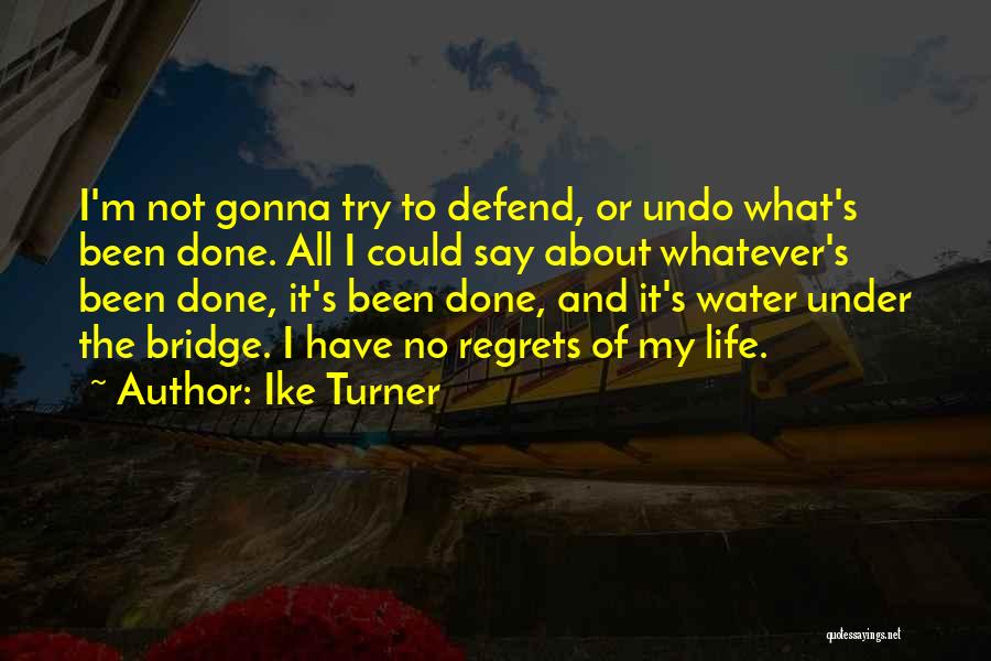 Ike Turner Quotes: I'm Not Gonna Try To Defend, Or Undo What's Been Done. All I Could Say About Whatever's Been Done, It's