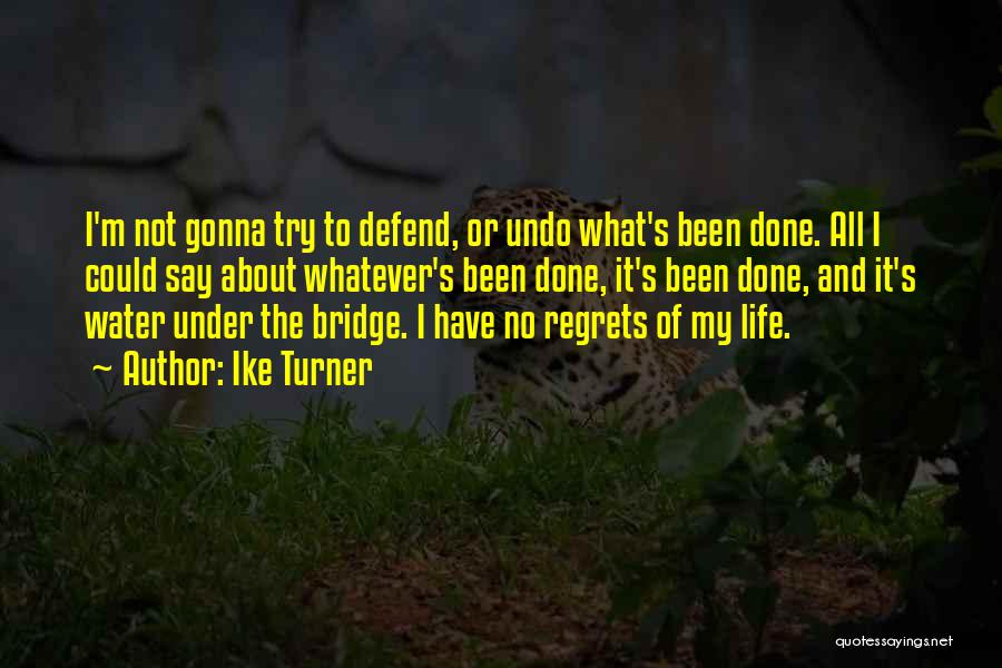 Ike Turner Quotes: I'm Not Gonna Try To Defend, Or Undo What's Been Done. All I Could Say About Whatever's Been Done, It's