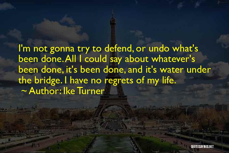 Ike Turner Quotes: I'm Not Gonna Try To Defend, Or Undo What's Been Done. All I Could Say About Whatever's Been Done, It's