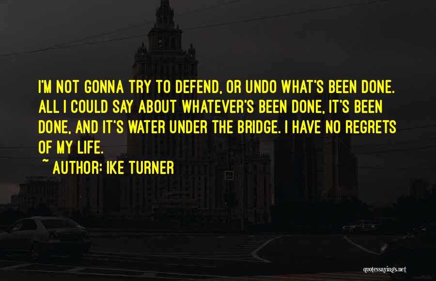 Ike Turner Quotes: I'm Not Gonna Try To Defend, Or Undo What's Been Done. All I Could Say About Whatever's Been Done, It's