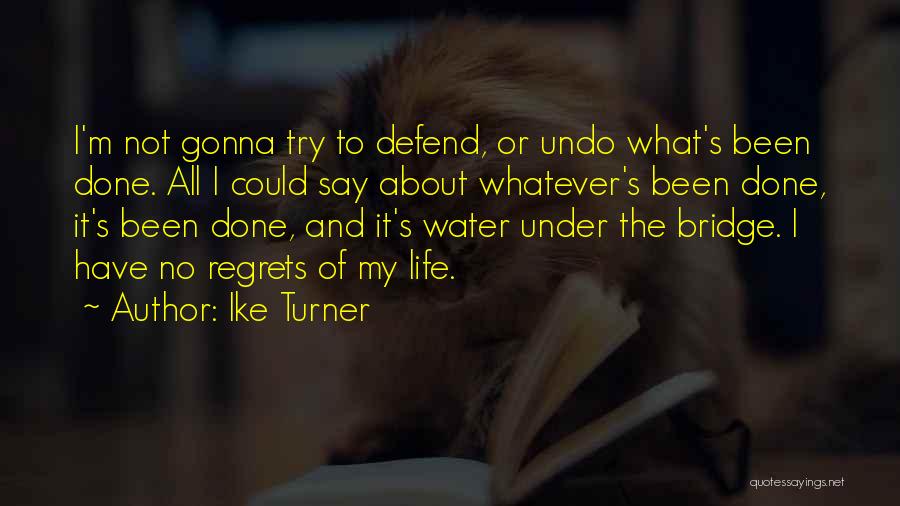 Ike Turner Quotes: I'm Not Gonna Try To Defend, Or Undo What's Been Done. All I Could Say About Whatever's Been Done, It's