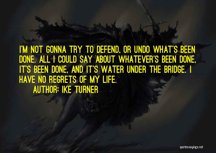 Ike Turner Quotes: I'm Not Gonna Try To Defend, Or Undo What's Been Done. All I Could Say About Whatever's Been Done, It's