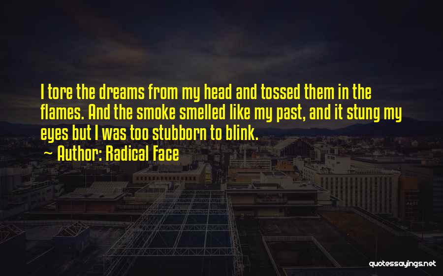 Radical Face Quotes: I Tore The Dreams From My Head And Tossed Them In The Flames. And The Smoke Smelled Like My Past,